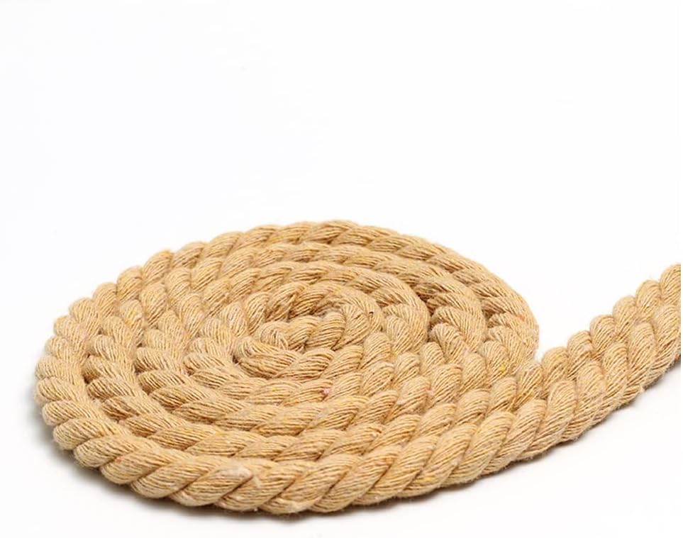 100% Natural Cotton Rope Twisted Cotton Cord DIY Crafts Macrame Hammock Home Decorating Cotton Rope for Hammocks, DIY Crafts, Gardening, Camping (Color : Brown, Size : 40m)