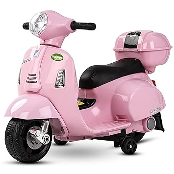 GoodLuck Baybee Vespa Rechargeable Battery Operated Ride-on Bike and Baby Ride on/Kids Ride on Toys -Kids Bike - Baby Bike for Kids to Drive Toys Car Suitable for Boys & Girls (Minima Pink)