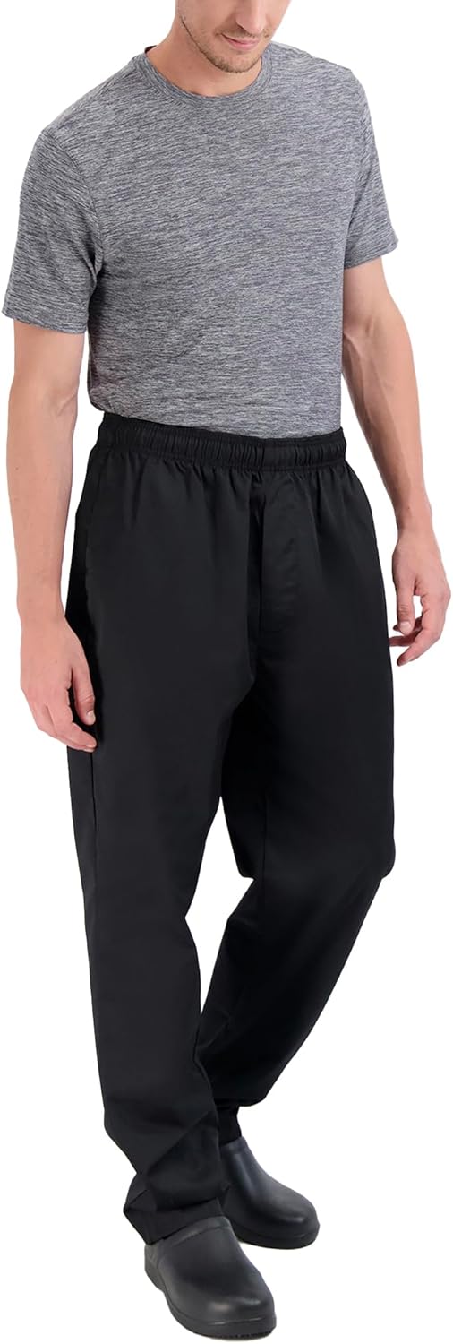 Happy Chef Poly Cotton Print Baggy Pants (Black, 2X-Large)