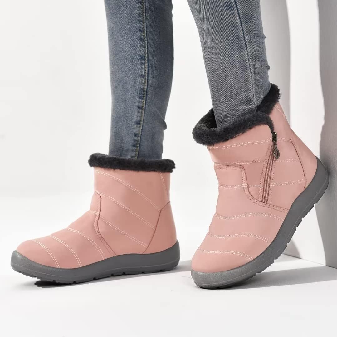 Cheval Winter Snow Zip Up Boots for Women, Fur Lined Warm Ankle Booties, Outdoor Anti-slip Waterproof Comfortable Short Boot, Botas De Invierno Para Mujert - Image 6