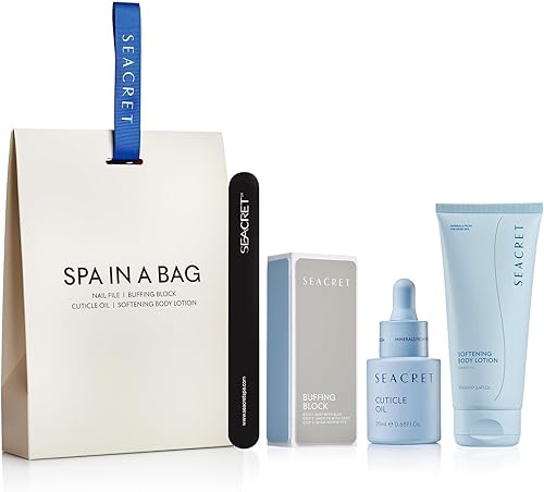 SEACRET Minerals - Colección de cuidado de uñas, manicura de salón de belleza, juego de tratamiento de dedos y uñas del mar muerto con lima, bloque