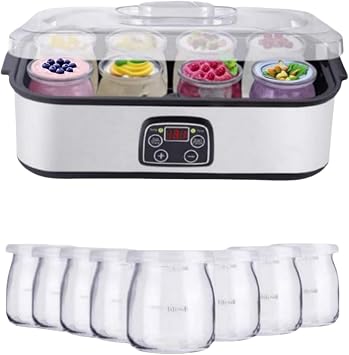 Probiotic Yogurt Maker with 8 Lids, 36 Hour Yogurt Maker, 1400ML Multifunctional Electric Yogurt Maker, Probiotic Yogurt Maker with Adjustable Temperature and Time Control