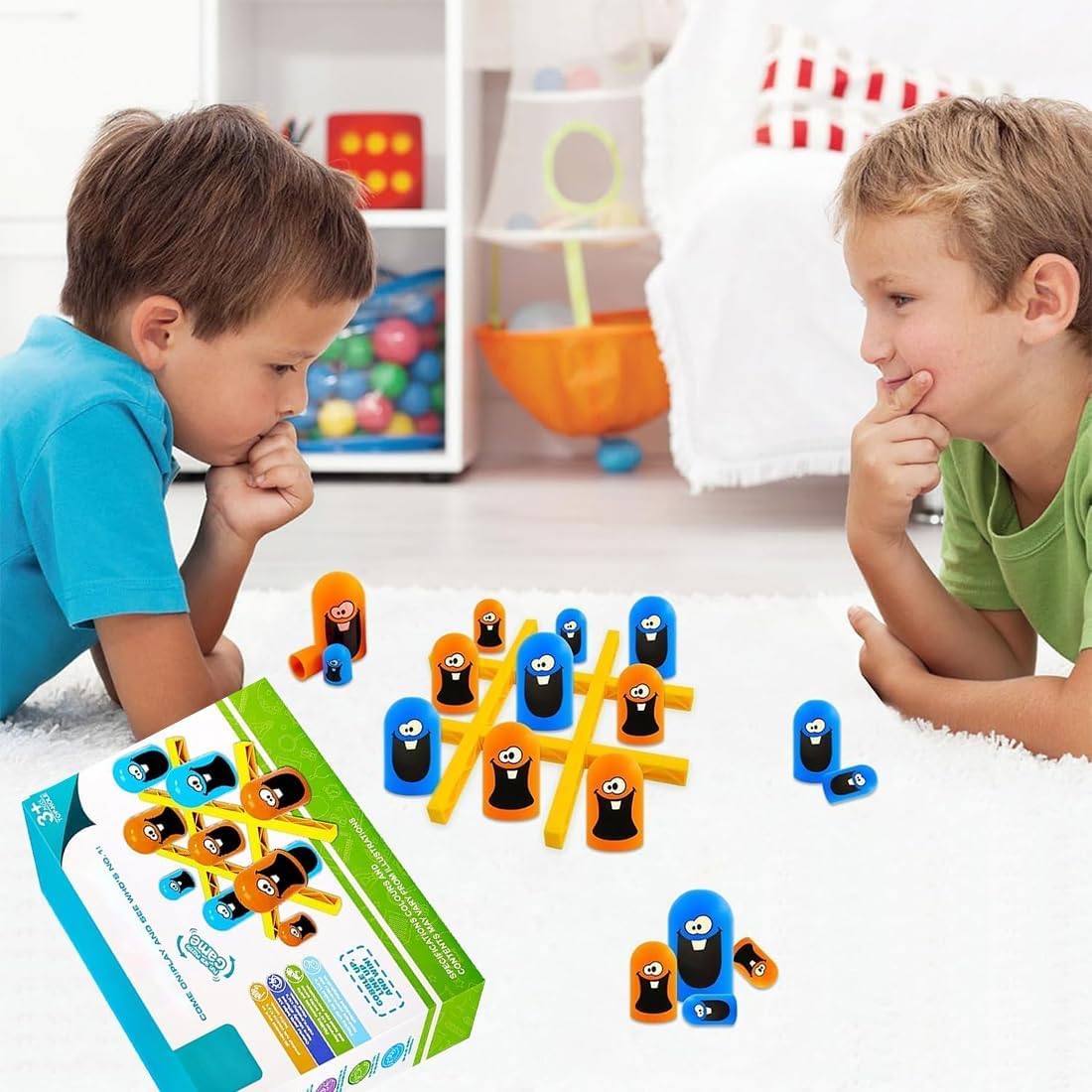Tic Tac Toe Brettspiel – Interaktives Lernspiel Für Kinder Ab 3 Jahre, Mit 4 Spielvarianten