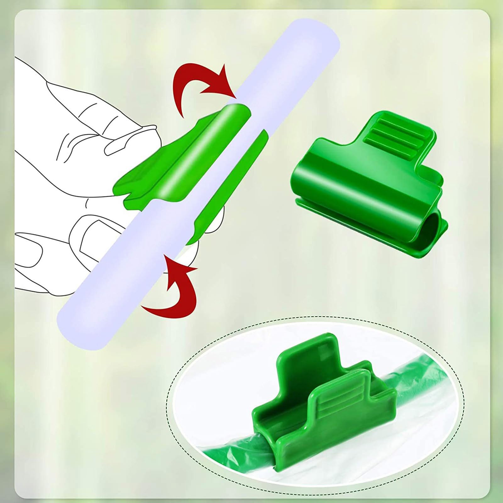 30Pcs Season Plant Greenhouse Frame Clips Film Row Cover Netting Tunnel Hoop Clips Durable Stable Garden Shading Pipe Clips for Plant Extension Support - Image 4