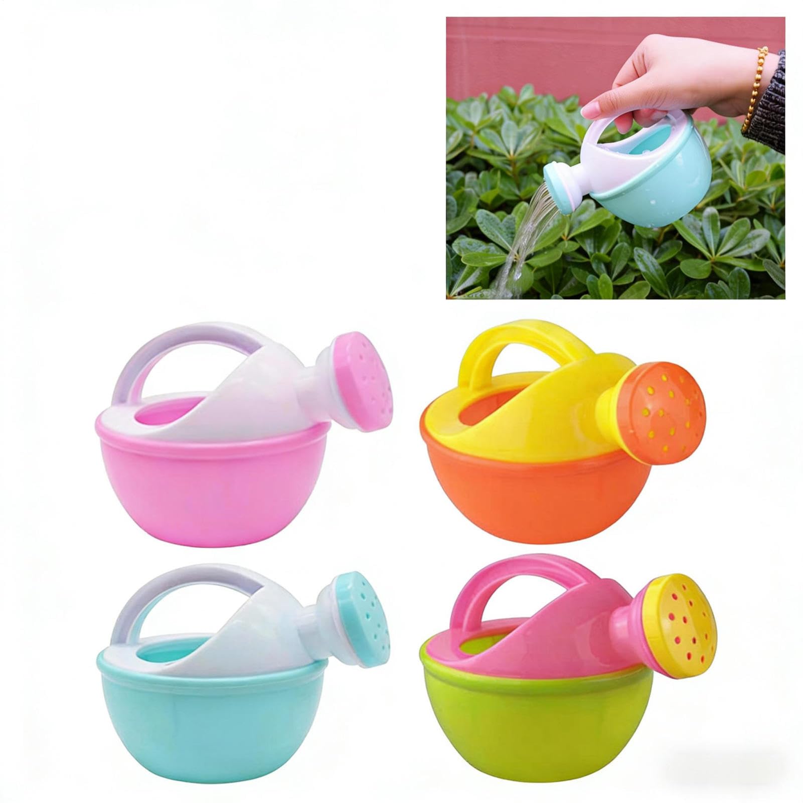 4 Pieces Watering Can For Kids | Mini Swimming Bathing Watering Pot | Playful Children Shower Spray Game | Hand Eye Coordination Educational Waterings Bottle Toy For Boys Girls (Random Color)