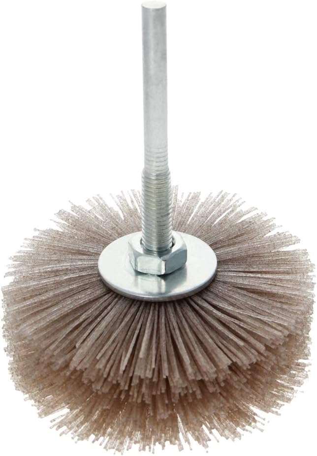 Auniwaig 80mm Wheel Outer Dia,Wheel Brush Abrasive Grinding Head,320 Grit Fiber Wheel Brush,Abrasive Fiber Wheel Brush Grinding Toolfor Polish Grinder, Durable Sanding Wheel 1pcs