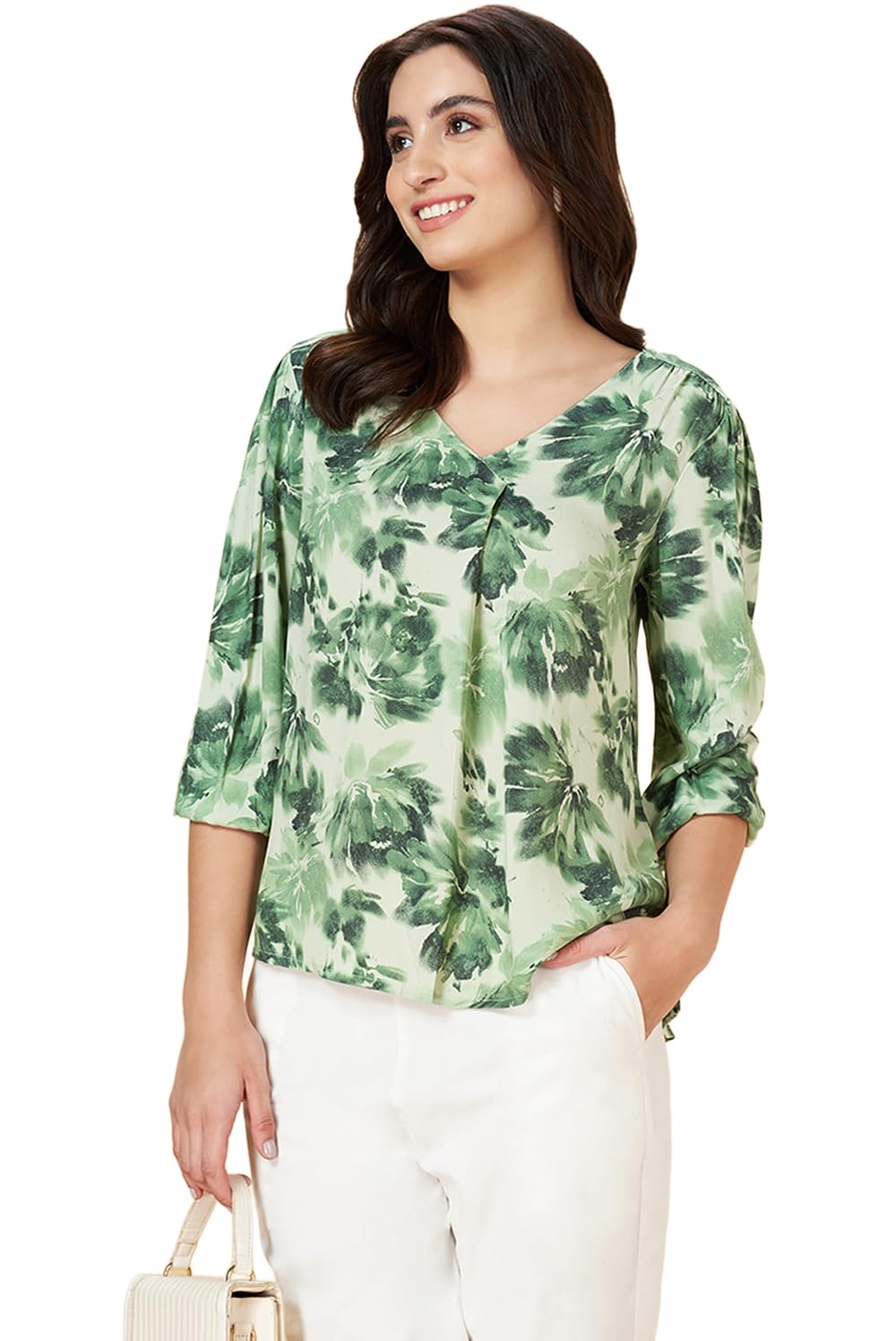 Lee Women's Honey Green Top Comfort Fit in green