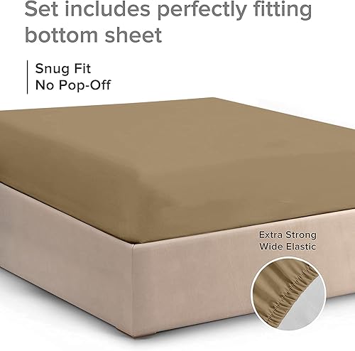 Miniatura 3 de Sábana bajera ajustable tamaño King para caravana, sábana bajera ajustable de 72 x 80 pulgadas, calidad de hotel cepillada 1800, suave, resistente a