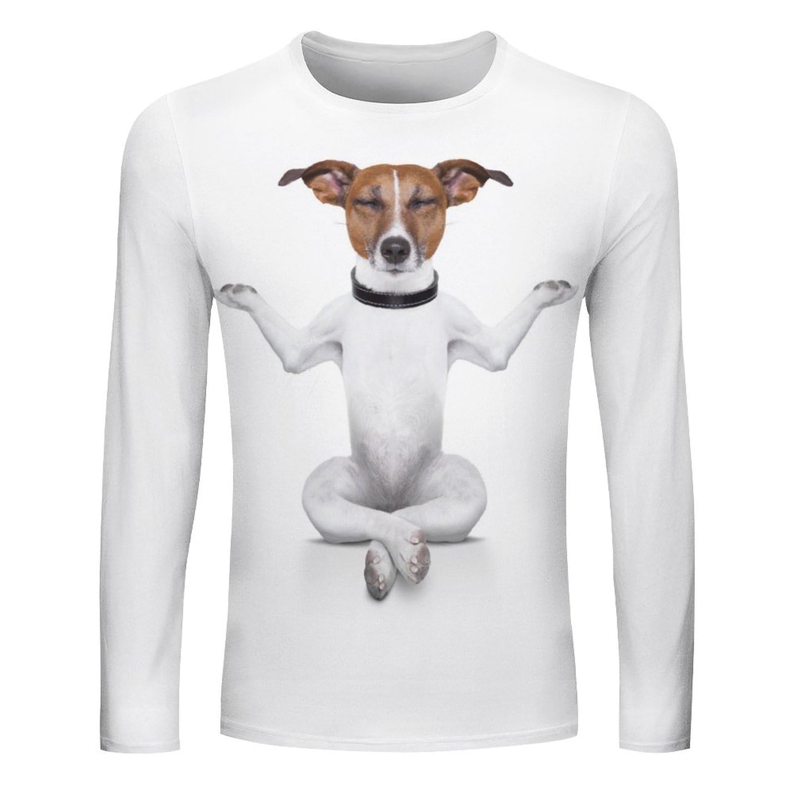 Amazon.co.jp: メンズ 長袖Tシャツ ジャックラッセルテリア ヨガ 犬柄