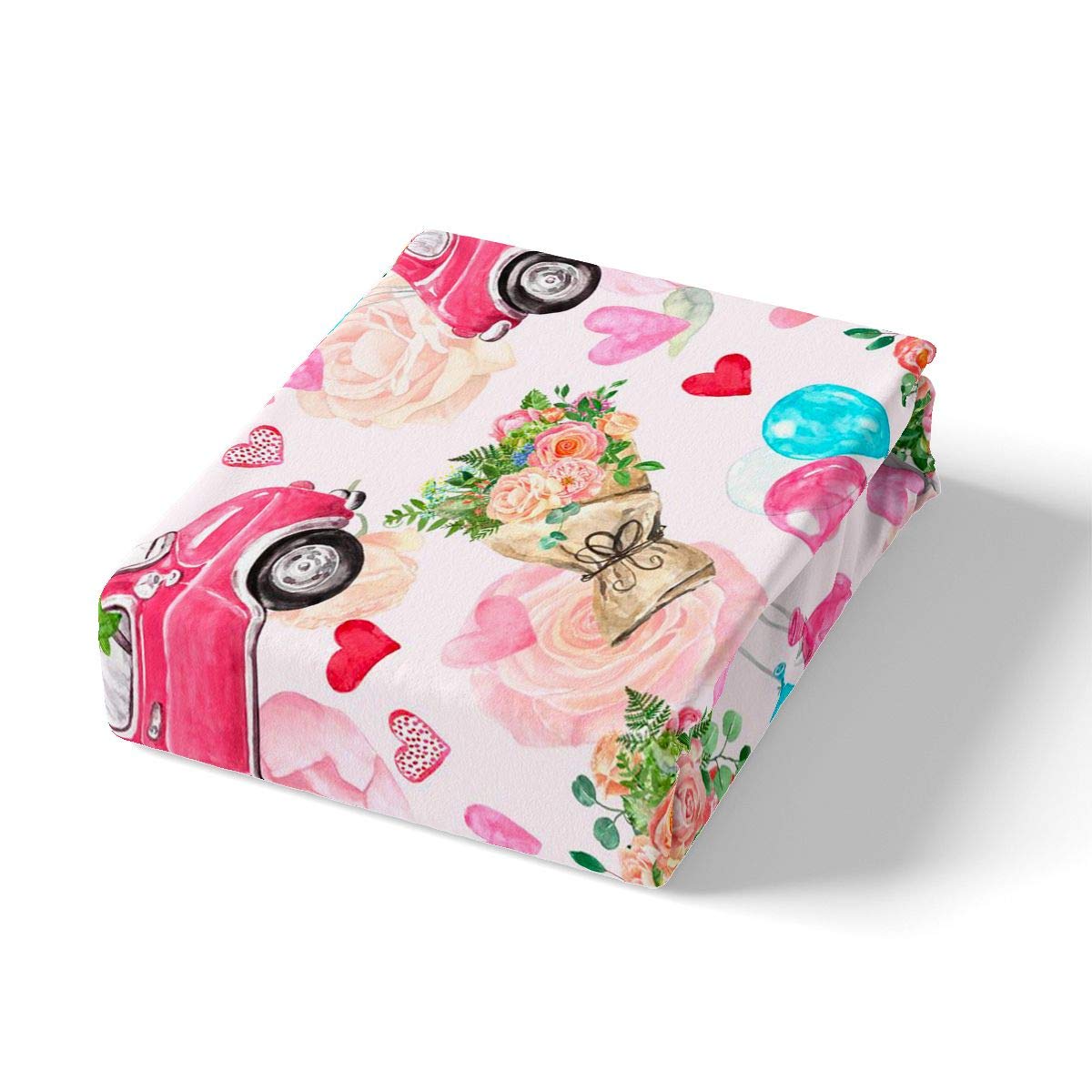 Juego de ropa de cama con diseño de rosas para niñas y niñas, con diseño de rosas y flores románticas para decoración de dormitorio con 2 fundas de almohada.