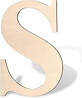 17 Inch Large Unfinished Wooden Letter S for Wall Decor - Big Wood Letters Crafts, Baby Shower, Rustic Wedding, Parties by Coowayze