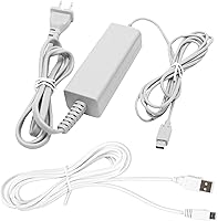Vista 1 de Charger Kits for Wii U Gamepad, AC Power Adapter Charger and USB Charging Cord for Nintendo Wii U Gamepad Remote Controller
