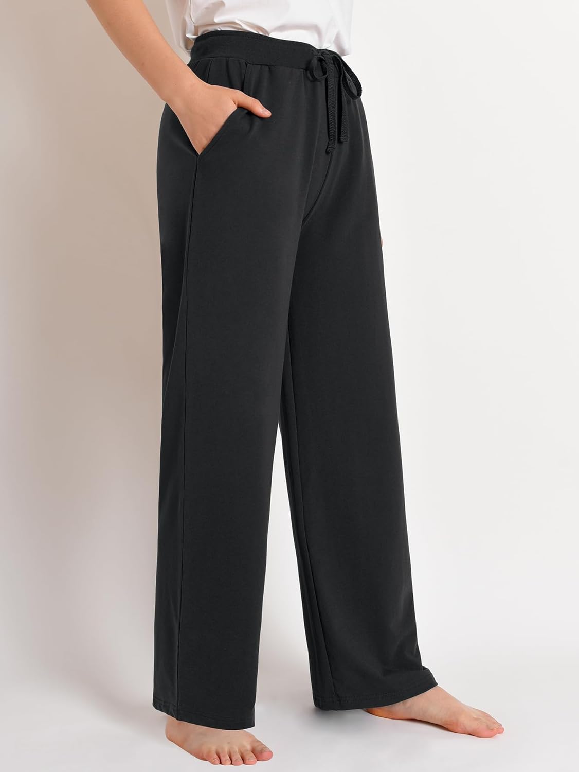 Latuza Women's Comfy Cotton Wide Leg Lounge Pants Loose Fit - Image 2