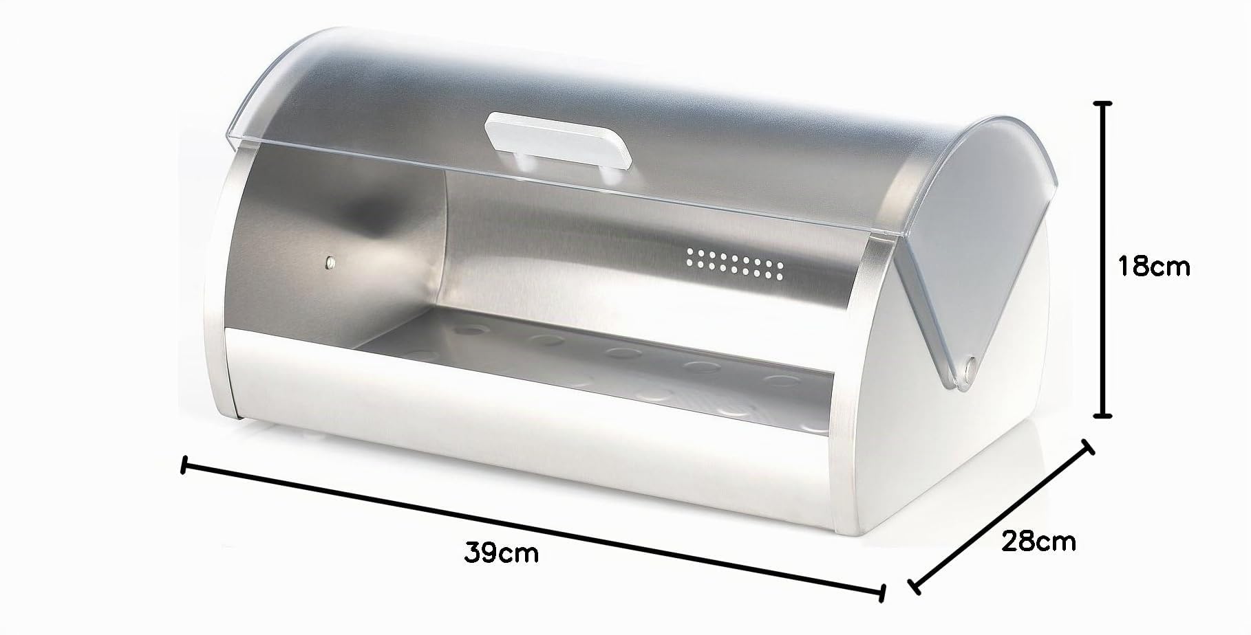 Rosenstein & Söhne Brotbox: Edler Brotkasten mit Visier-Deckel (Brotkorb mit Deckel, Brotbehälter, Schneidebrett)
