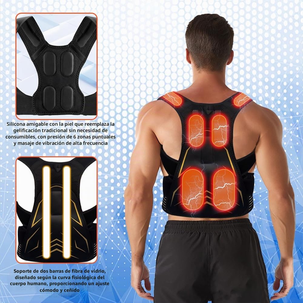 Electroestimulador Muscular‌ Profesional, EMS Entrenador de cuello y espalda, dispositivo EMS Masajeador de espalda y Corrector de Postura para Hombres y mujeres