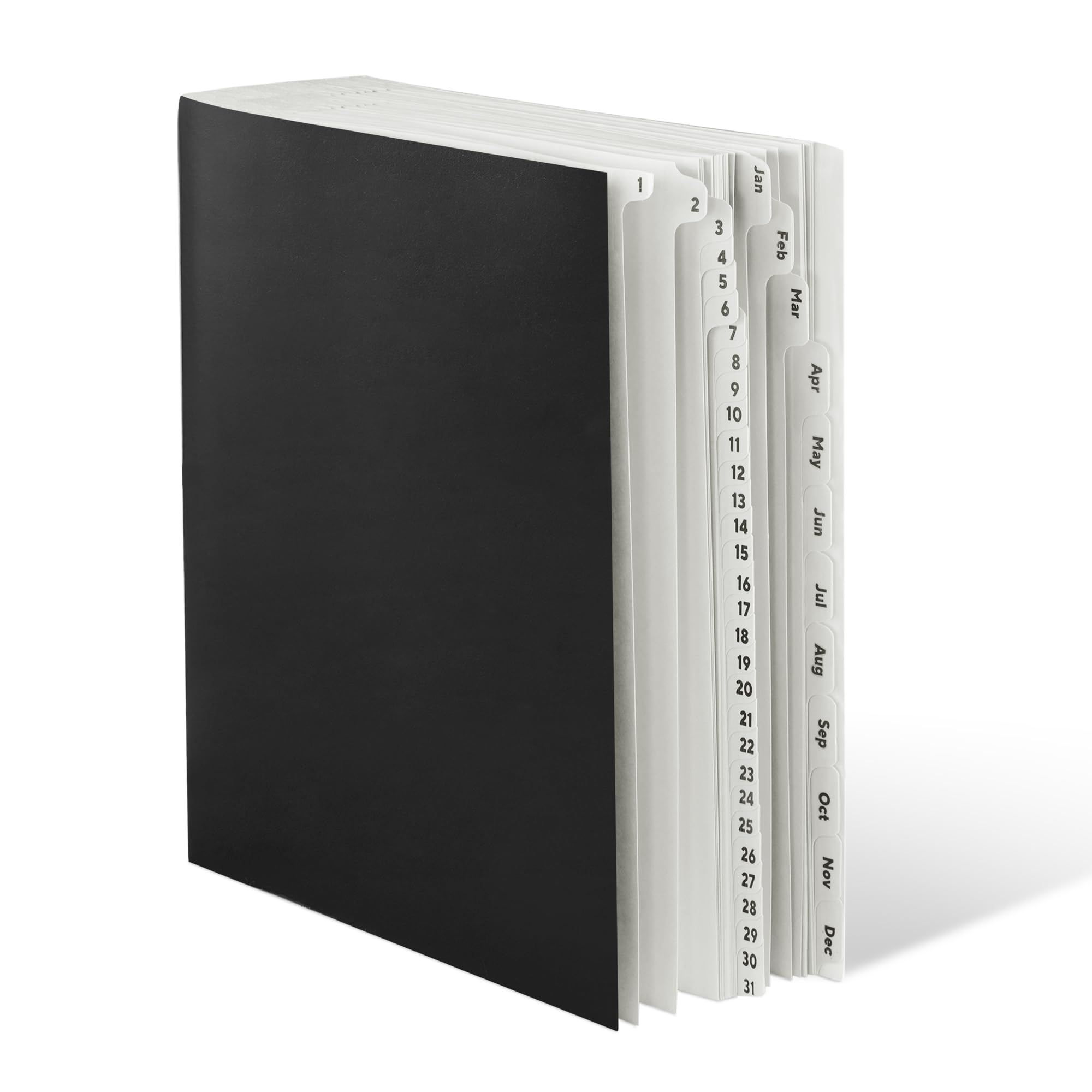 Amazon BasicsExpanable Office File Sorter,Daily & Monthly File Organizer, Letter Size, Black