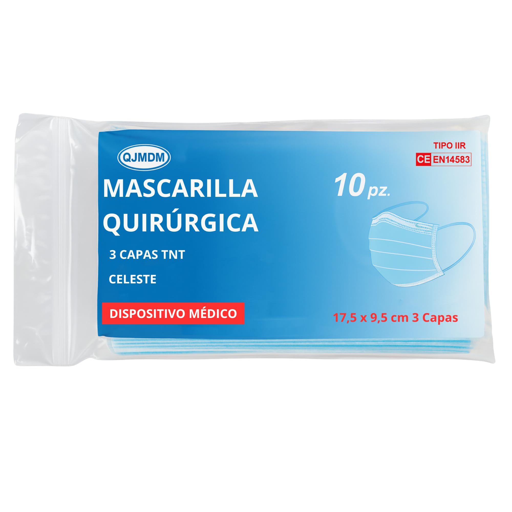 S&S Medical Mascarillas Quirúrgicas Tipo IIR CE 3 Capas 98% Filtración Bacteriana Azul 100 Unidades