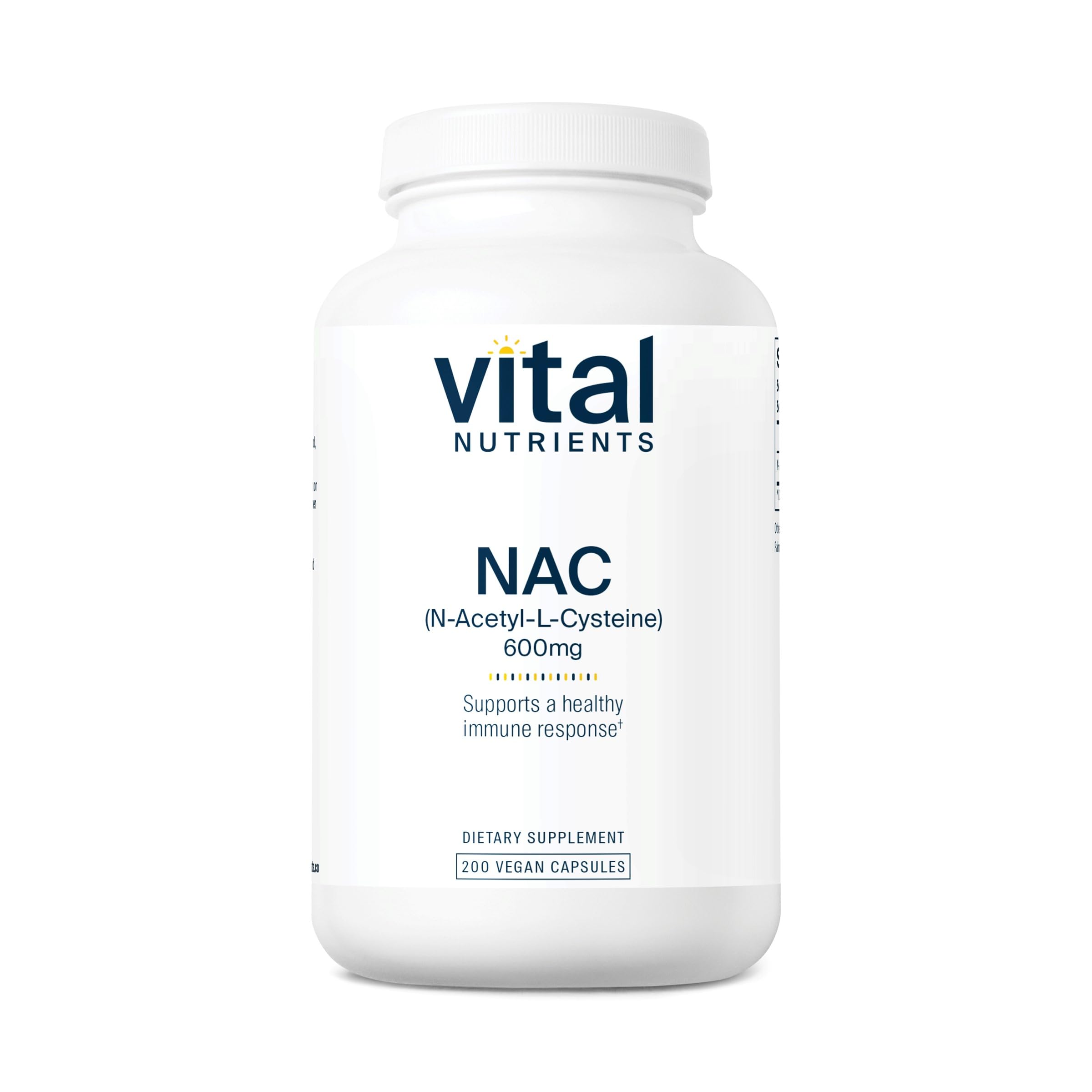 Vital Nutrients NAC 600mg | N-Acetyl Cysteine | Vegan NAC Supplement | Antioxidant for Sinus, Liver, Immune, and Respiratory Health* | Gluten, Dairy, Soy Free | 200 Capsules