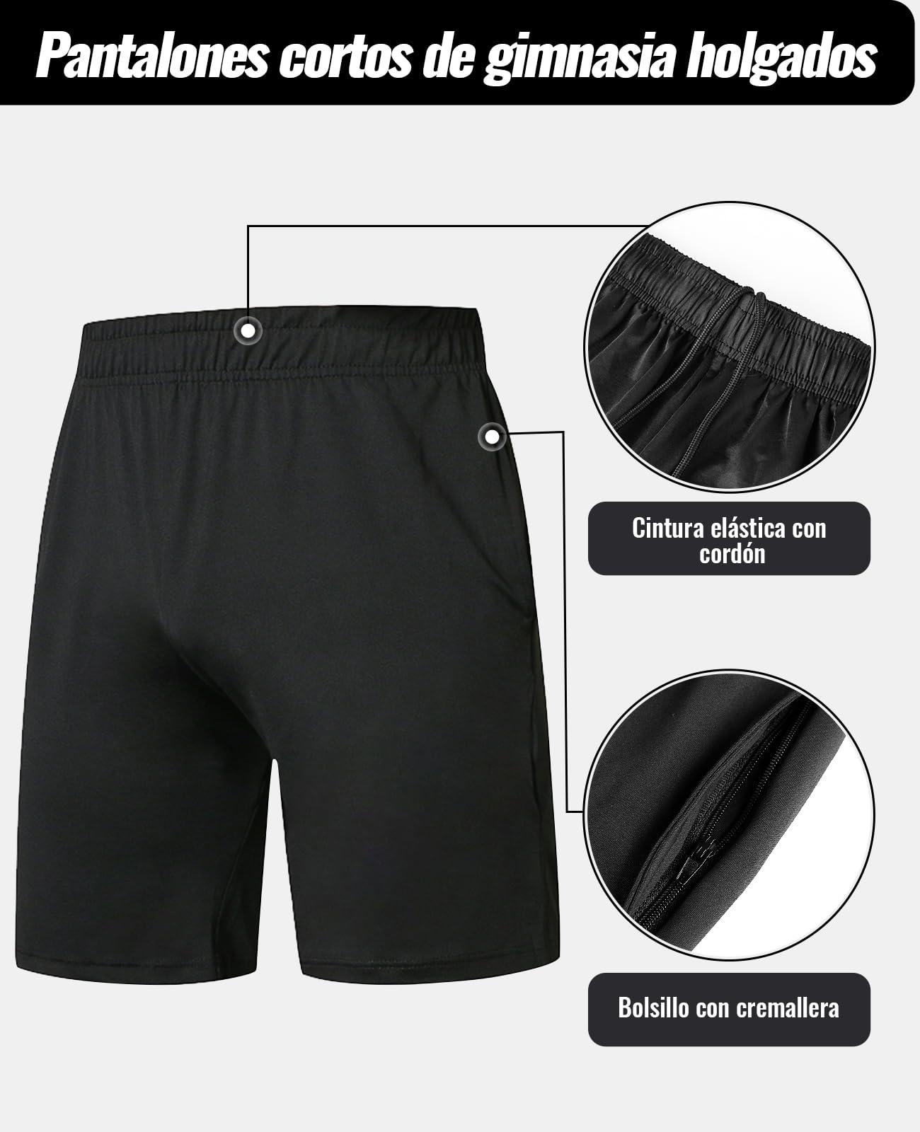 Niksa 3 Piezas Conjunto de Compresion Hombre, Camisetas Compression Mallas Running Pantalon Corto Deporte Ropa Deportiva Hombre para Running Correr Gym Fitness