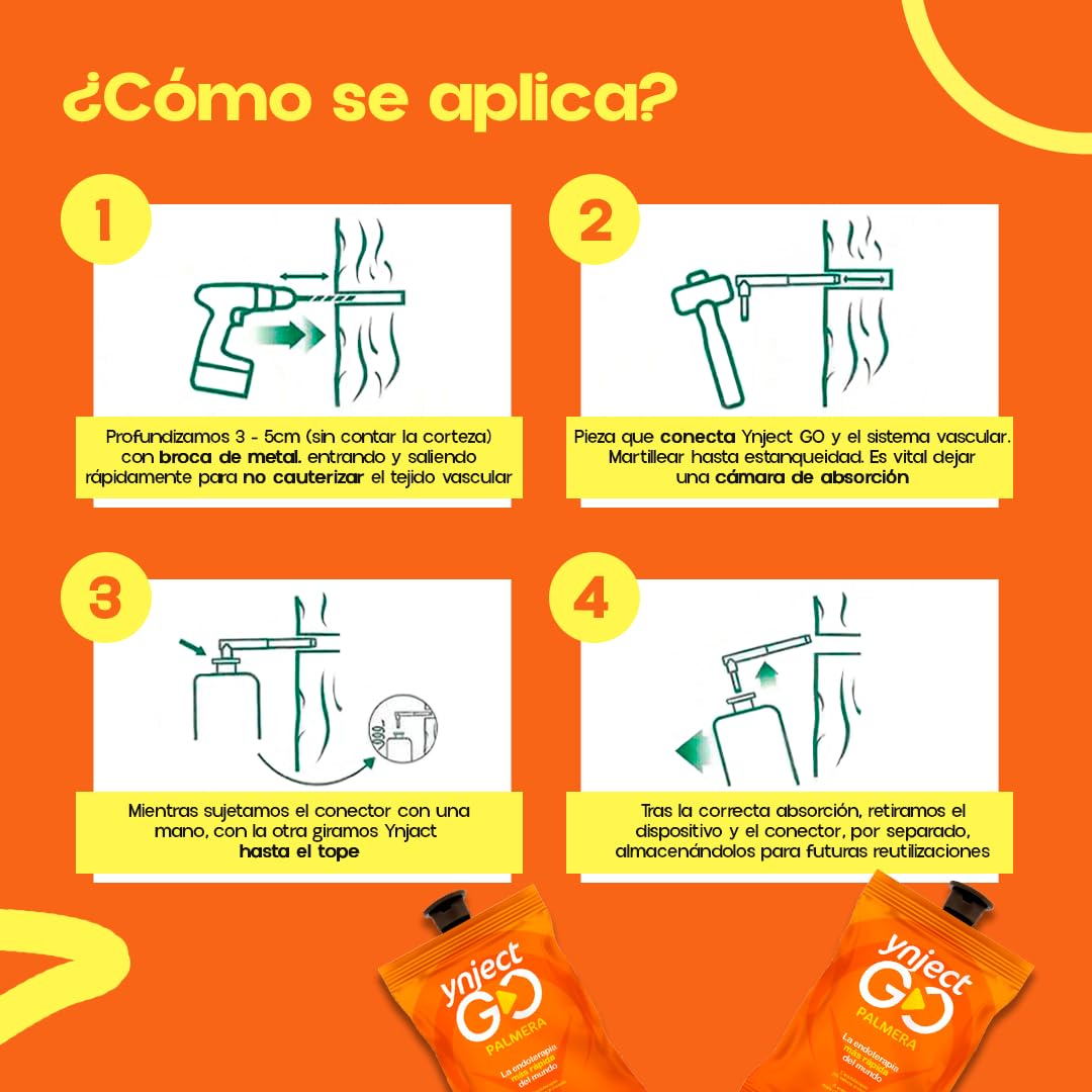 PACK x10 Tratamiento Picudo Rojo Palmeras | Inyecciones con Endoterapia para Insecticida Picudo Rojo | Ynject GO Palmera | INCLUYE CONECTOR | Sin Insecticida | 100% eficaz | Nexum Market