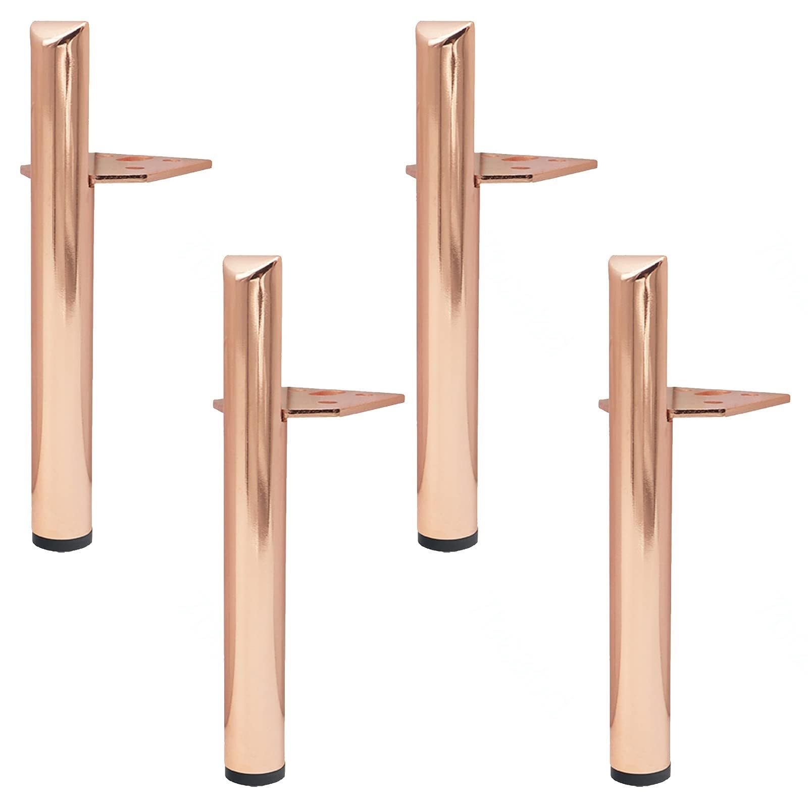 UYHBCNQD Metal Furniture Legs 4Pcs Replacement Legs Set Kitchen Furniture Foot Cabinet Feets Desk Support Legs Table Leg Extenders Durable(Champagne,18cm(7.1in))