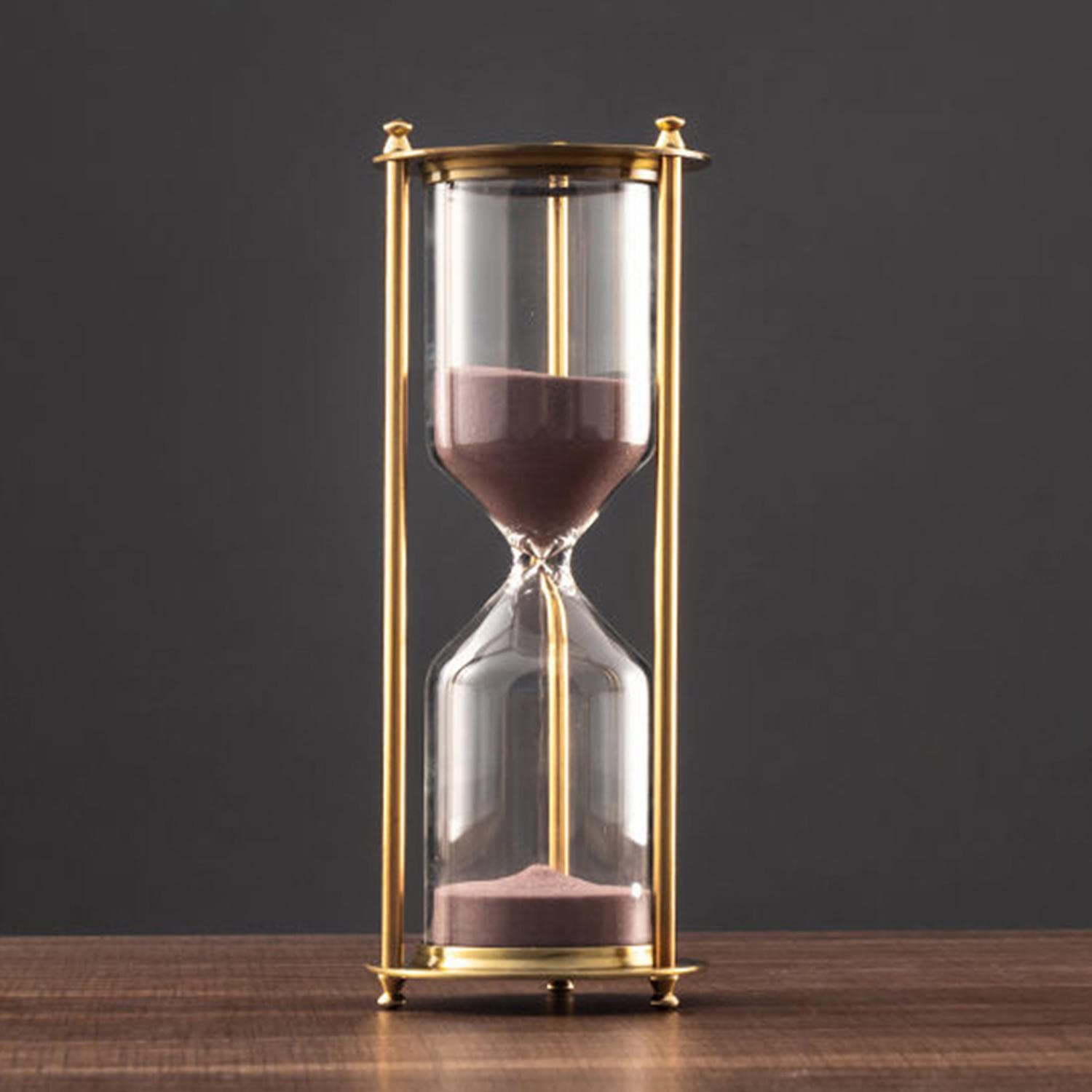 RUNLAIKEJIHourglass, 15/30/60 Minute Sand Timer, Metal Glass Hourglass Timer, Sand Clock Desk Decor, for Home, Desktop, Classroom, Kitchen, Restaurant Office Living Room Decor (Purple Sand)
