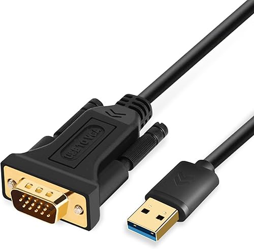 Miniatura 1 de ELECABLE Cable adaptador USB a VGA de 5 pies compatible con Mac OS Windows XPVista1087, USB 3.0 a VGA macho 1080P Monitor Display Video