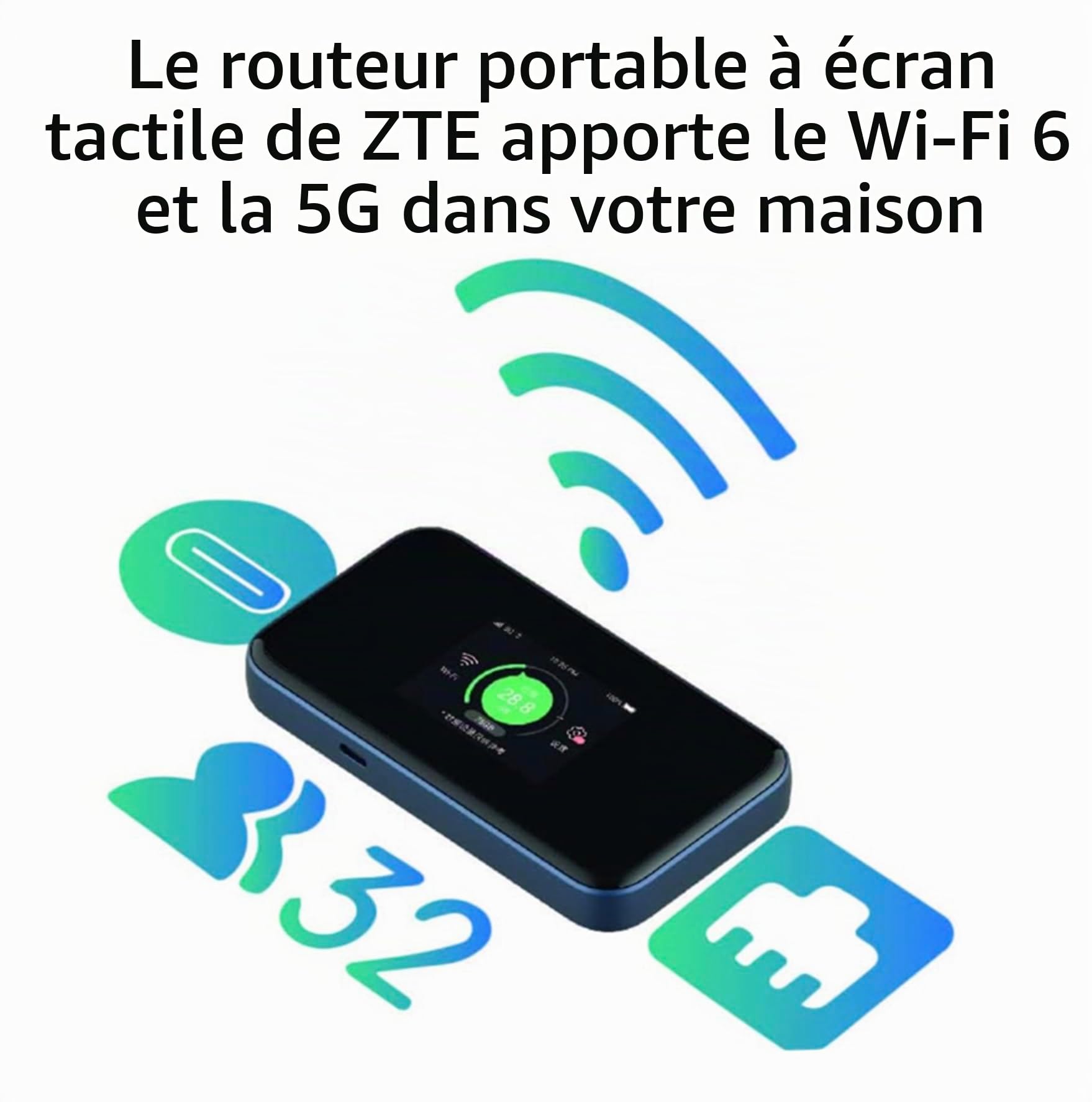ZTE Wireless Router MU5001 WiFi 6 5G LTE (MFU5001)