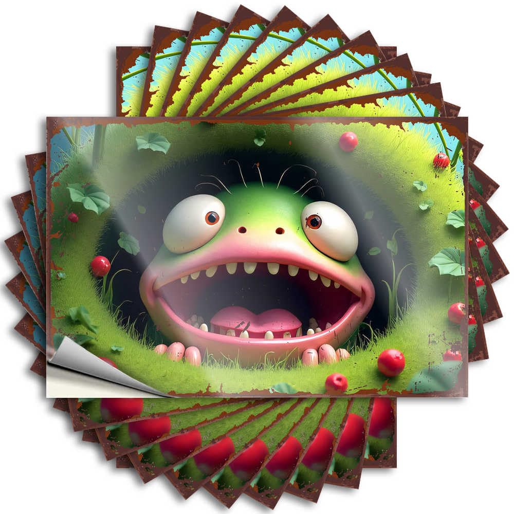 Decals Cool Bedroom Accessories Ideas Smiley Face Tumbler A Colorful Monster Peeking Through A Hole in The Ground - Scratch Resistant Stickers(12X18CM)