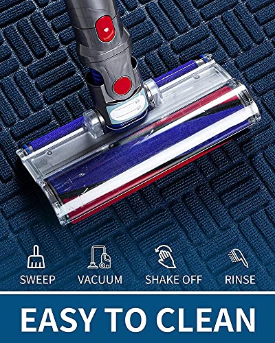 Montvoo-Door Mat- Front Door Mat Outdoor Indoor Entrance-Thick Non Slip Rubber Welcome Mat Indoor Outdoor Mats For Home Entrance Inside Outside Entryway Rugs-Shoe Mat Scraper-Navy Blue 17"X30" #TOP5