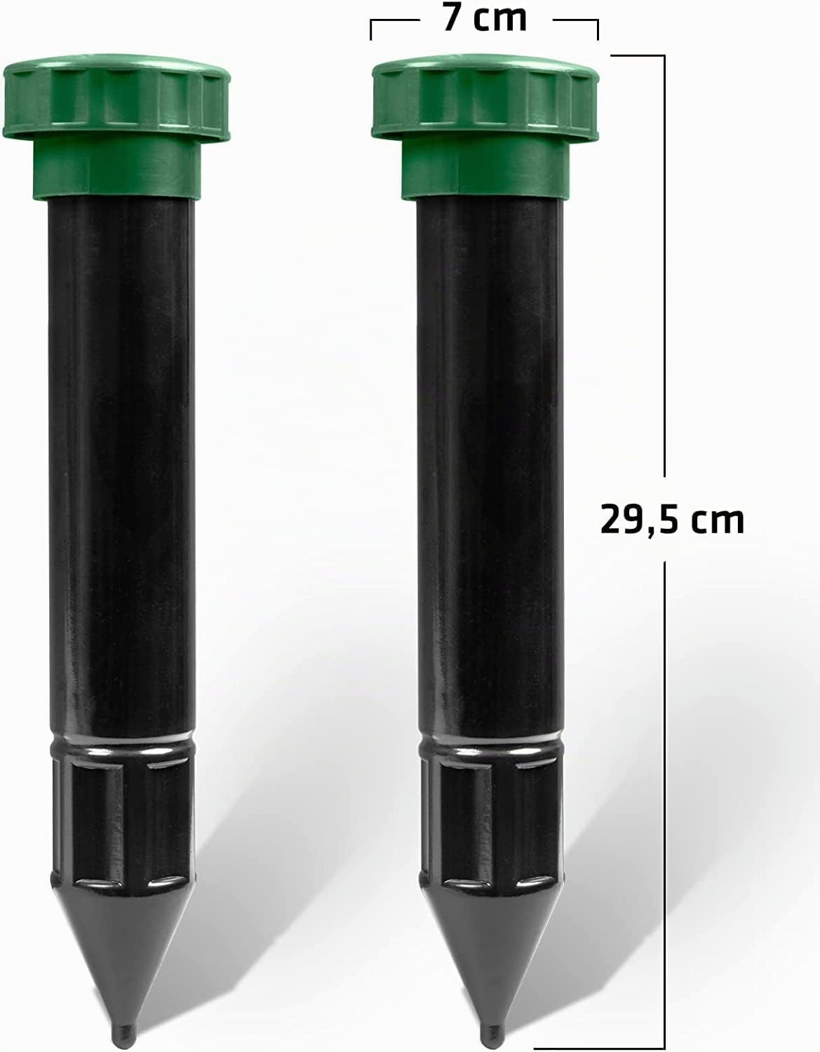 GARDIGO® Repellente per Talpe - Set da 2 | Deterrente 400-1000 Hz per ca. 700m² | per il Giardino | Facile Sostituzione delle Batterie