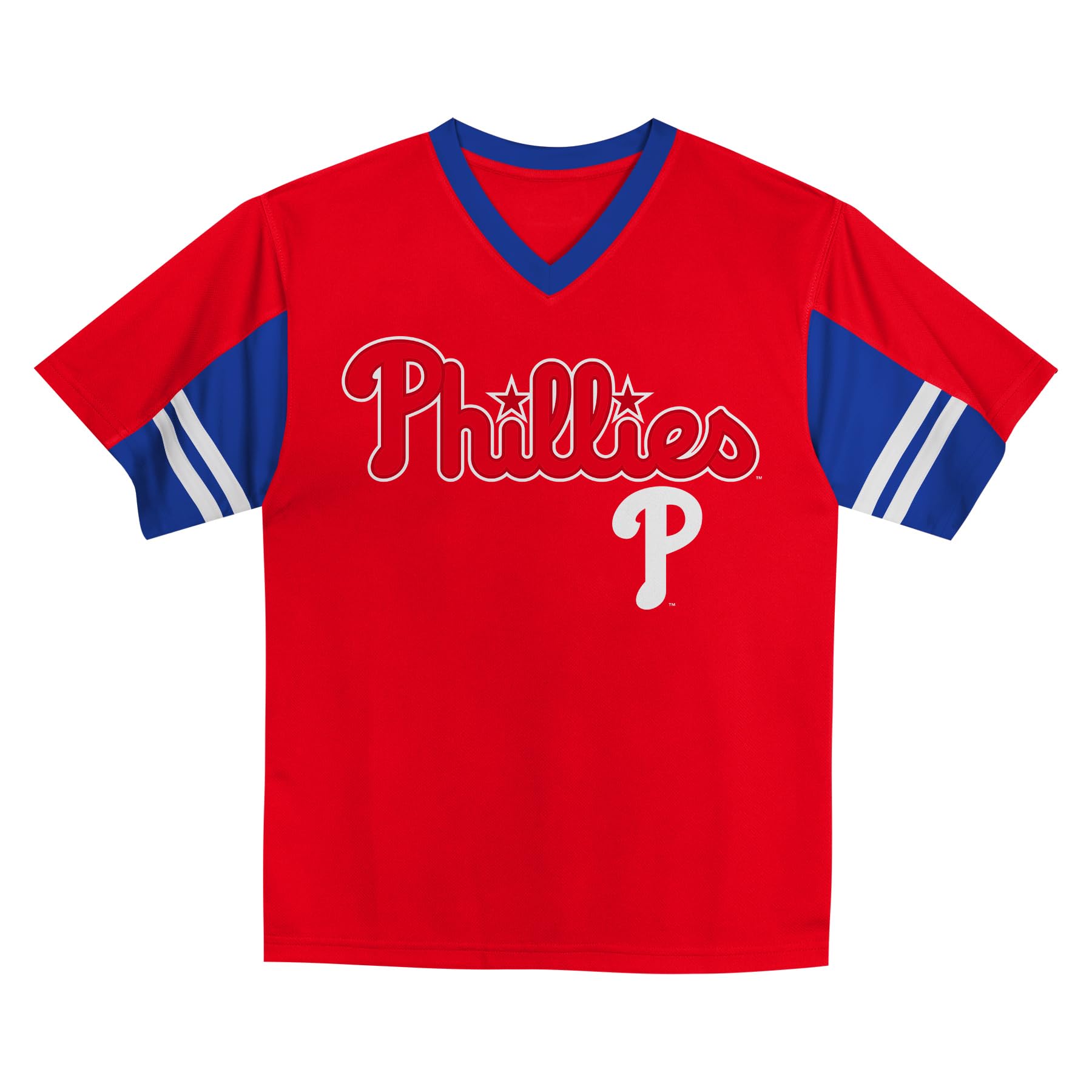 MLB Toddler 2T-4T Officially Licensed Team Color Primary Logo Baseball Fashion Top V-Neck Jersey — view 6