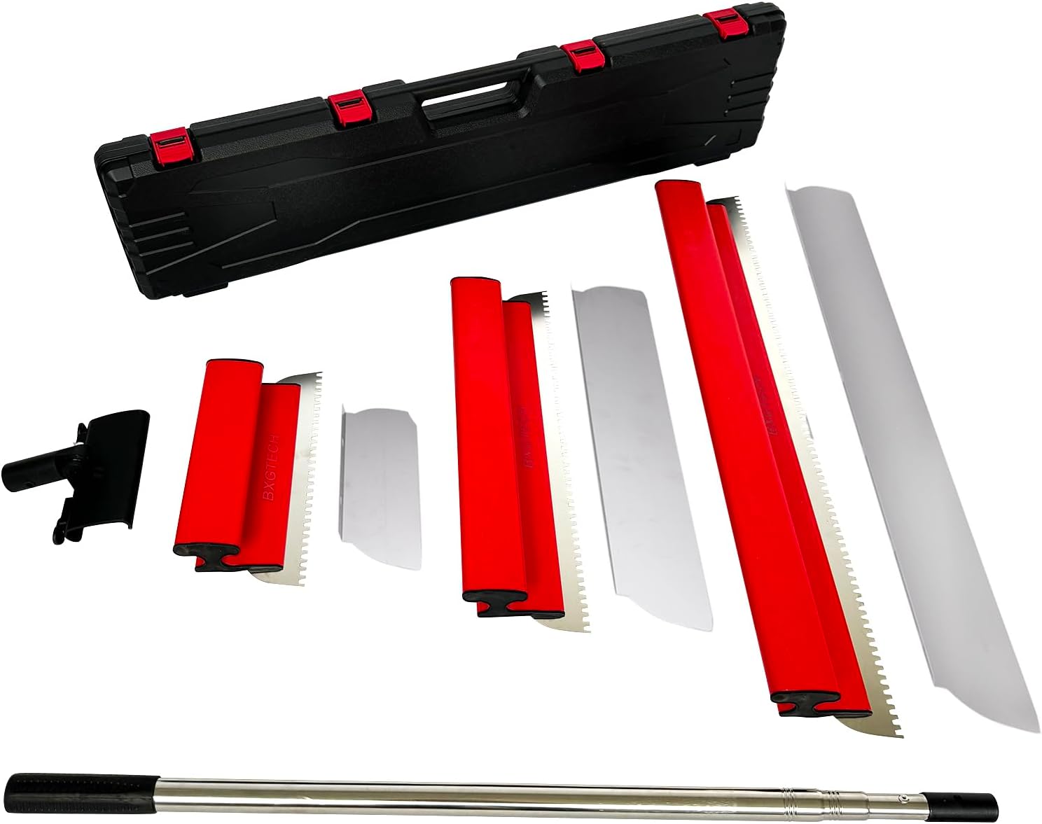 Drywall Tools Skimming Blade with Square Notch Trowel Tile - 12", 20" & 32" Blades with 0.3 mm Blades, Construction Tools End Caps, Wall-Board with Extension Handle Blade With Notch Trowel Tile