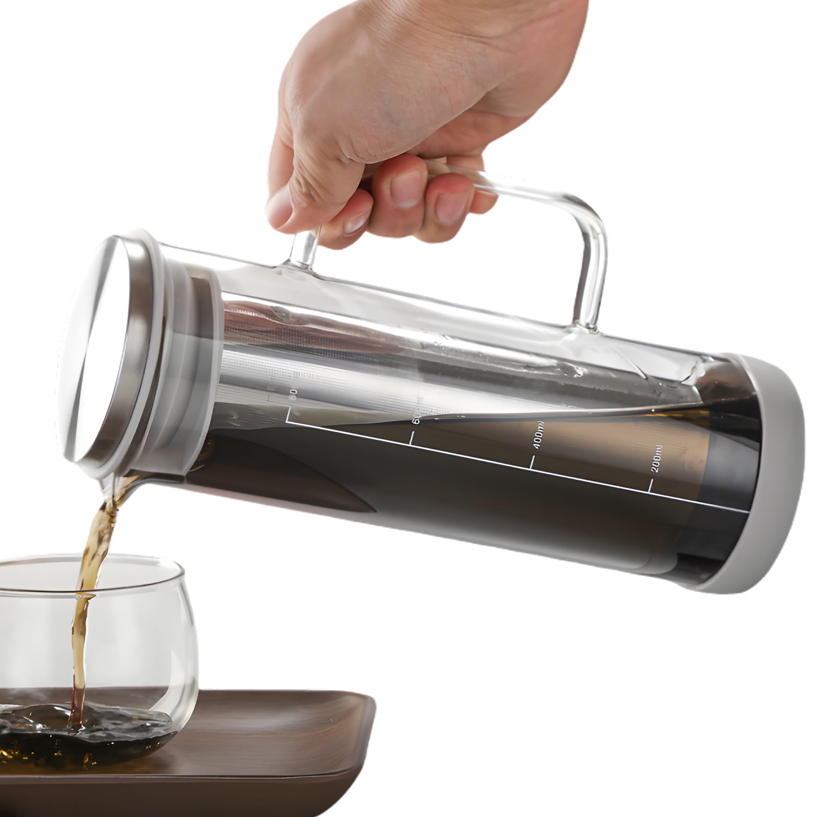 Cafetière Cold Brew Coffee Maker en verre borosilicate 800 ml avec filtre inoxydable 304