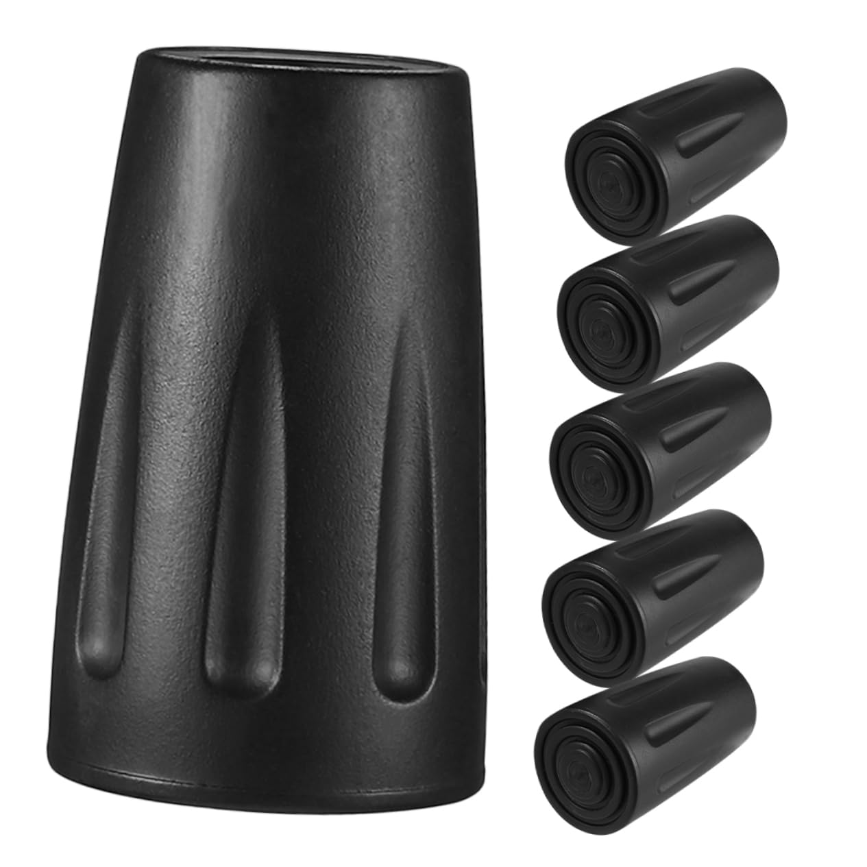 Hemoton 6Pcs Non Slip Cane Replacement Tips for Walking Sticks Skid Pads for Crutches and Trekking Poles Practical Tips for Stability and Outdoor Use