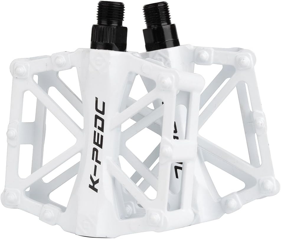 Aluminium CNC Bike Pedals 9/16", Lightweight Mountain Road Bike Pedal with 16 Anti-Skid Pins Bicycle Pedals for MTB BMX