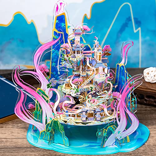 Mu Pink Fairy Foxlady Garden Palace 3D Metal Puzzle For Adult, Diy Jigsaw Model Miniature Building Kits Home Decor #TOP7