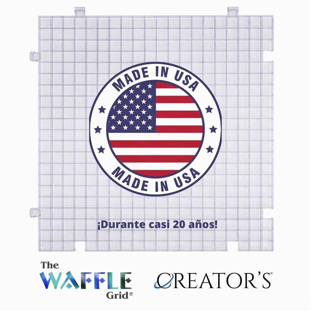 Creator's Waffle Grid - Alfombrilla de corte para vidrieras, sistema modular multiusos original, parte inferior sólida, fabricada en Estados Unidos