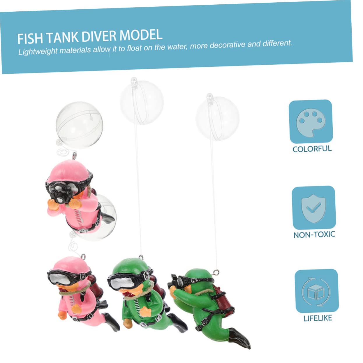 BESPORTBLE 12 Pièces Plongeur D'aquarium Ornement De Plongeur Jouets D'intérieur Plongeurs Flottants Les Plongeurs Figurine De Chasseur De Coffre Au Trésor Figurines Accessoires Miniature PVC