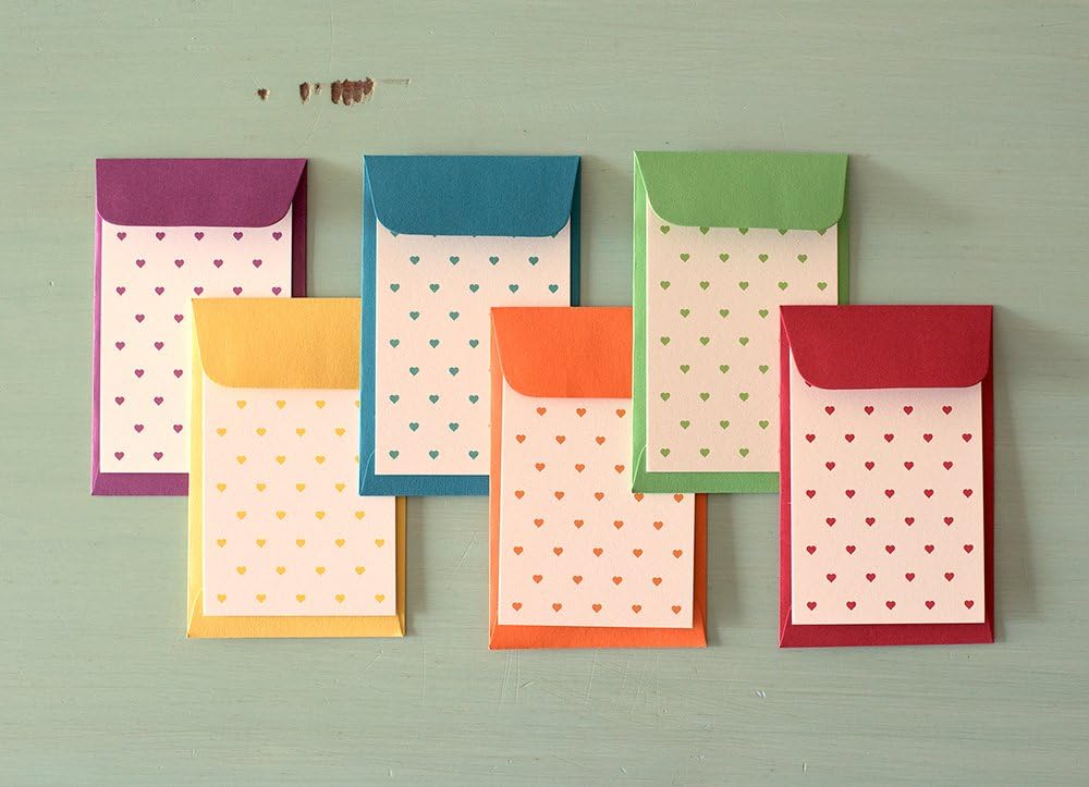 Hearts Enclosure Card Set 12 American Made