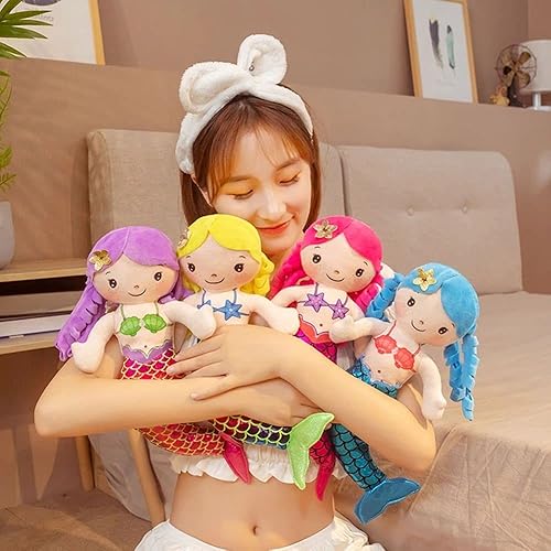Miniatura 9 de Muñeca de felpa suave de sirena para niñas pequeñas y bebés, regalos de sirena para niñas, juguetes de sirena, sirenas para ninas (sirena amarilla,