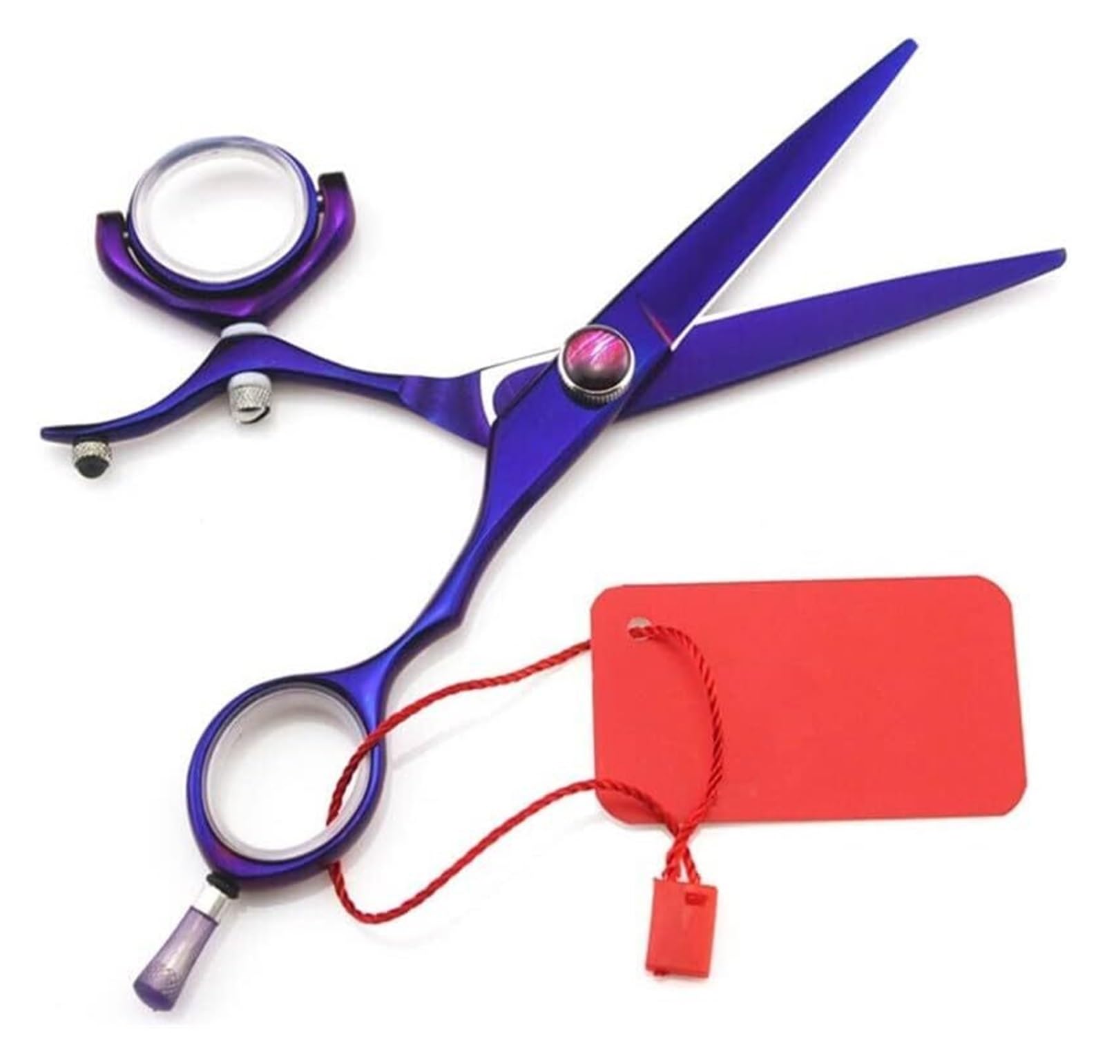 Cesoie professionali for tagliare i capelli con pollice girevole da 5,5 pollici - Forbici da barbiere in acciaio viola Giappone 440C