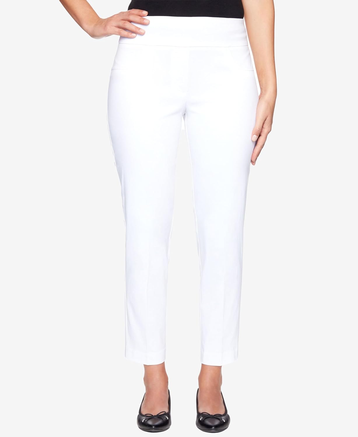 Ruby Rd. Womens Ruby Rd. Womens Mid-Rise Pull-on Straight Solar Millennium Tech Ankle Pant - Image 2