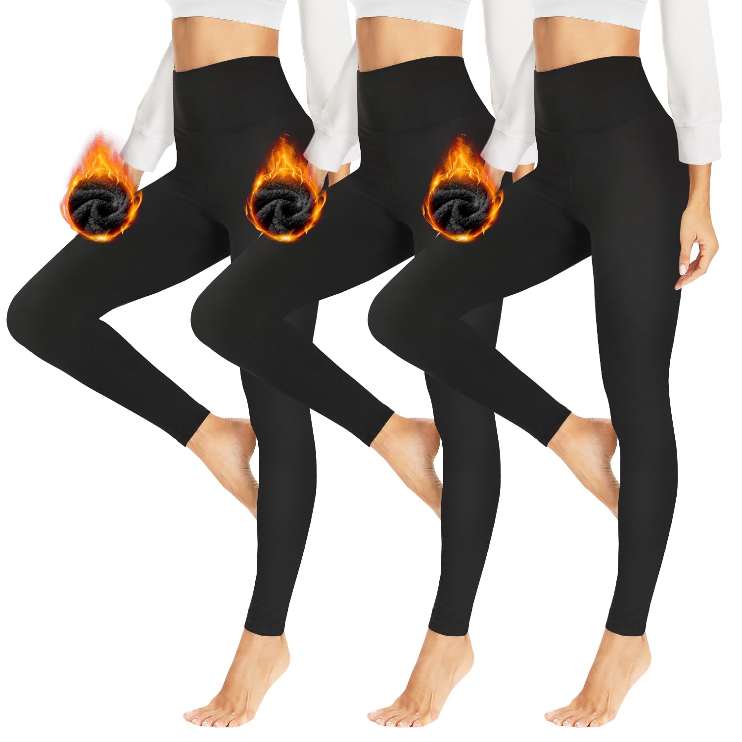 HLTPRO Legging thermique pour femme - Doublé en hiver - Taille haute - Pantalon thermique chaud - Opaque - Collants pour le sport