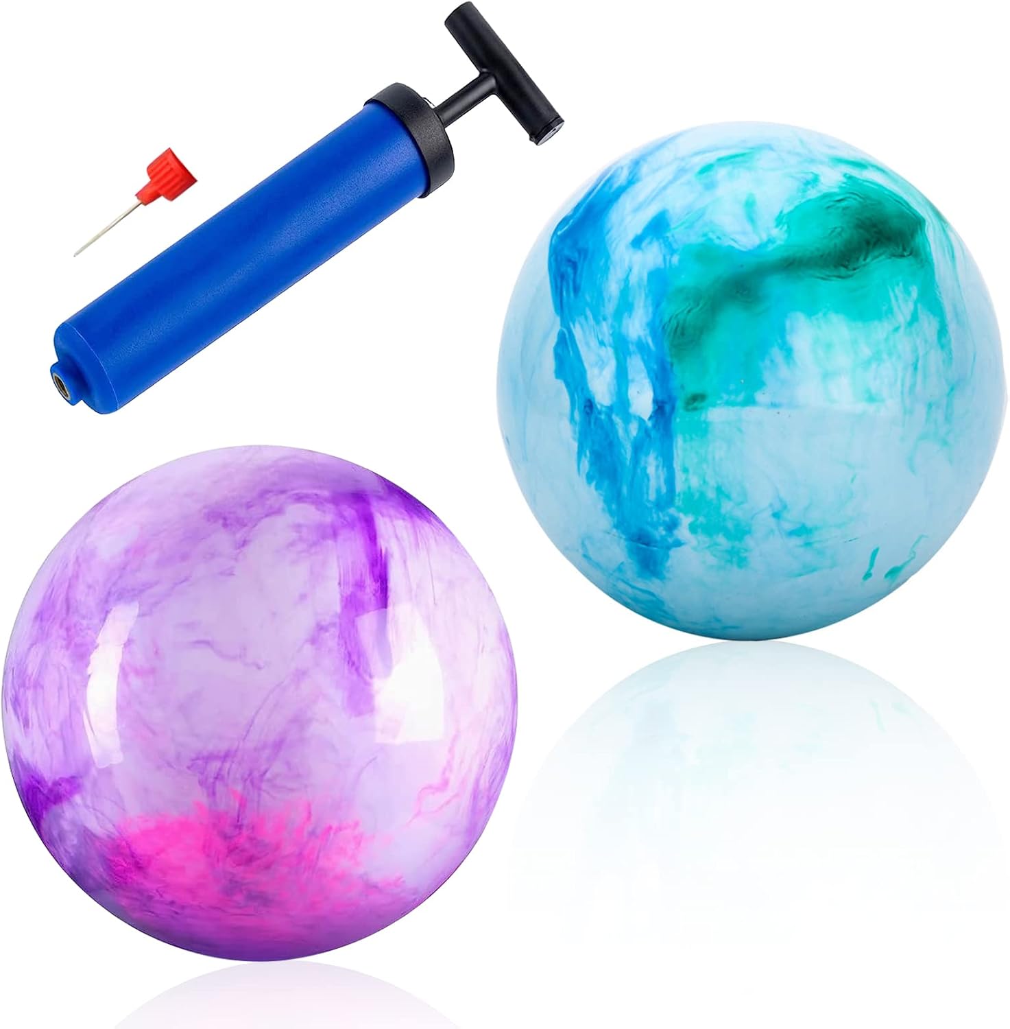 BLMHTWO 2 Pcs 12 Inches Marbleized Bouncy Balls Fun Bouncy