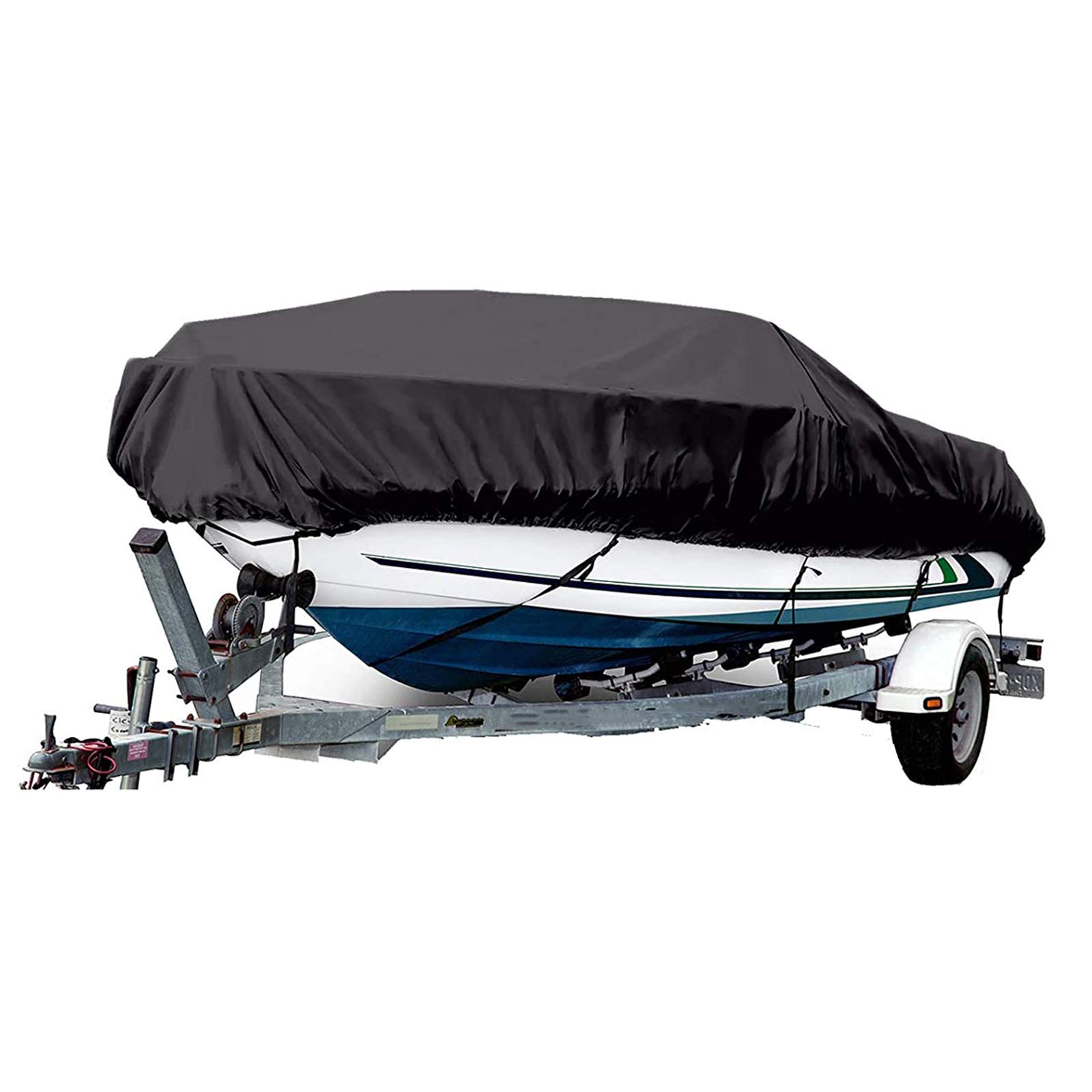 LDIW Copertura della Barca Rimorchiabile 300D Coperture Barche Tessuto Oxford per Resistente Resistente Telo Copribarca Impermeabile all Season Marine Dispositivo di Protezione,Nero,11to13ft