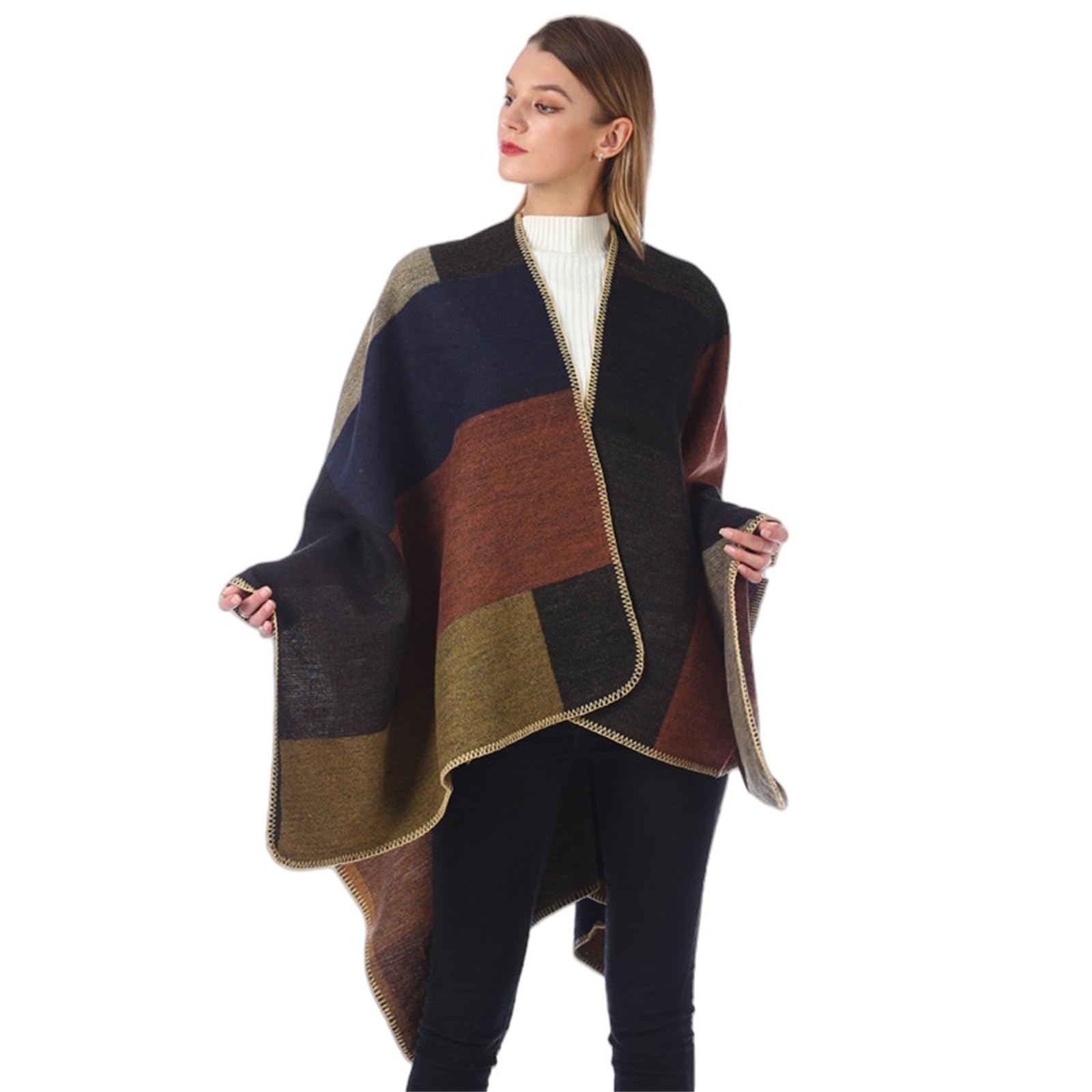 Poncho Mantella Sciamette A Maglia A Maglia A Maglia da Viaggio All'Aperto Mantellino
