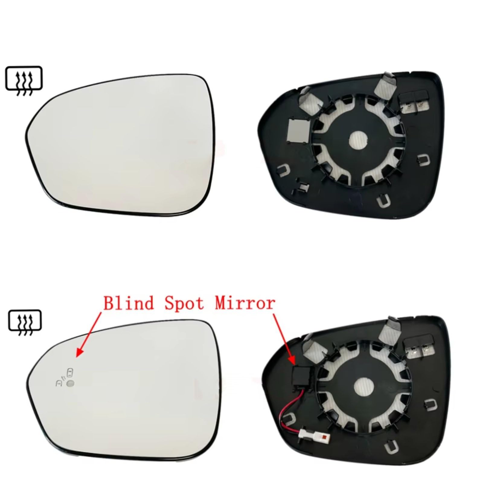 Cristal Espejo Compatible Con Dacia Para Duster 2018 2019-2022 Espejo Retrovisor Convexo Calefactable Para Puerta Lateral Coche Con Ángulo Muerto 963665432R(Blind Spot L)