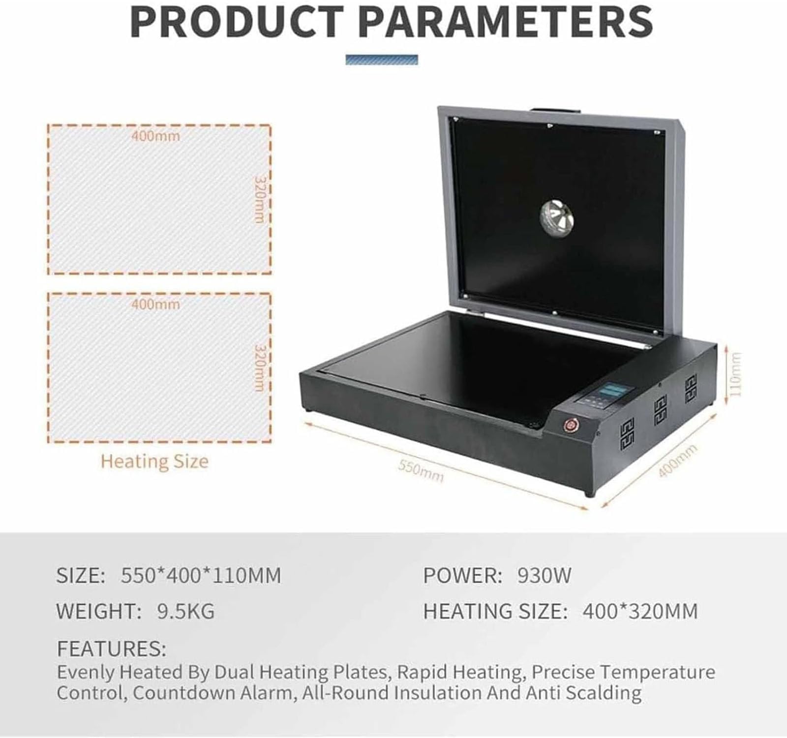 Four DTF,Four de Transfert Thermique DTF for Impression par Transfert Thermique,DTF Machine Chaleur Séchoir,930W Four de Séchage