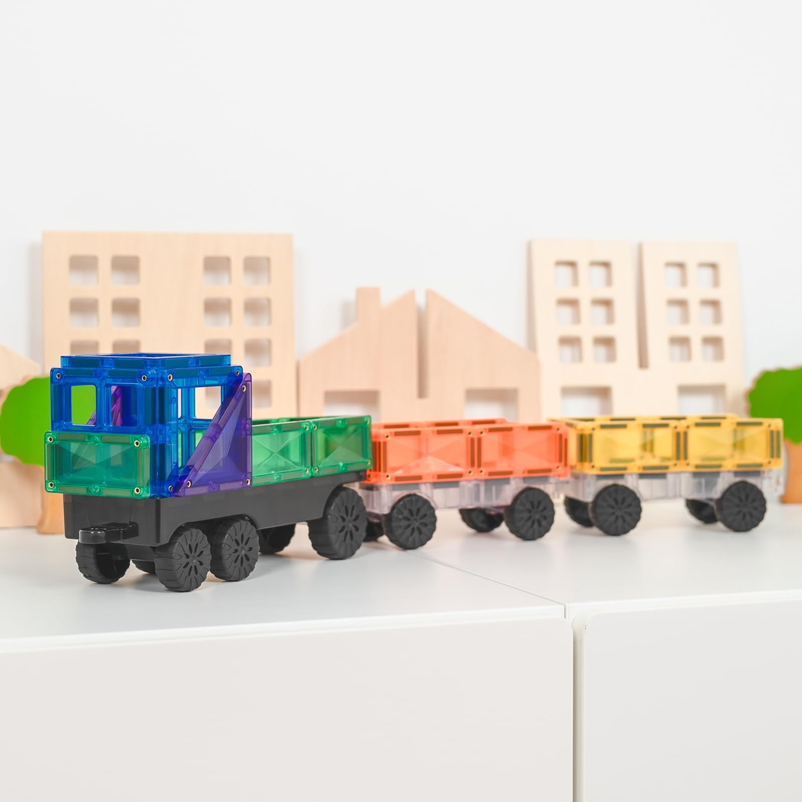 CONNETIX Magnetbausteine Regenbogen Transportieren Packen, 50 Stück
